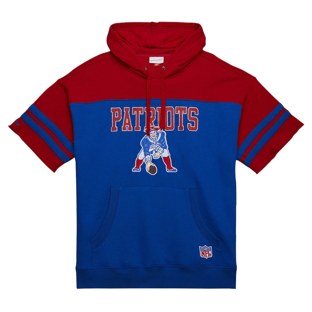 NFL New England Patriots Off Field Vintage Logo Short Sleeve Pullover Hoodie
