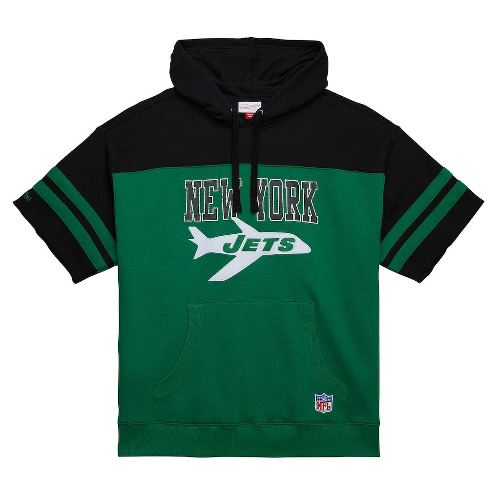NFL New York Jets Off Field Vintage Logo Short Sleeve Pullover Hoodie