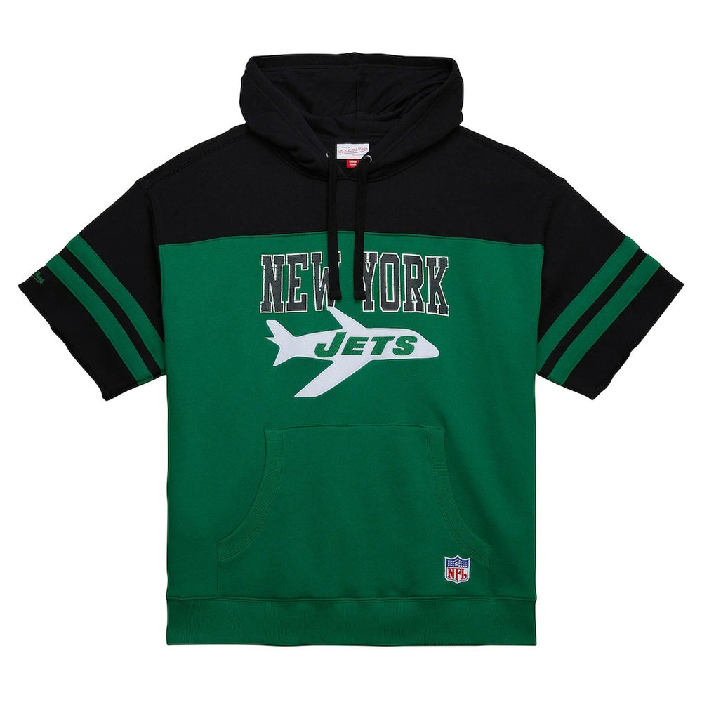NFL New York Jets Off Field Vintage Logo Short Sleeve Pullover Hoodie