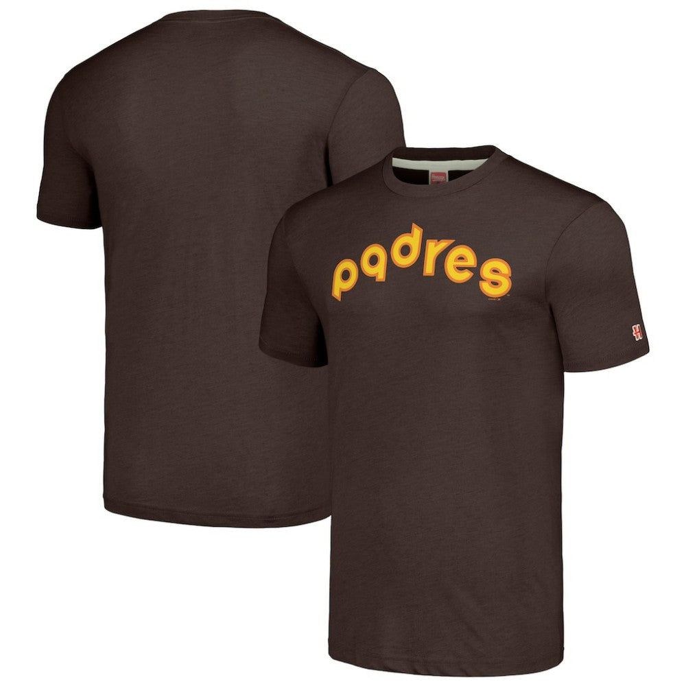 San Diego Padres Homage Cooperstown Collection Hand-Drawn Logo Tri-Blend T-Shirt - Brown