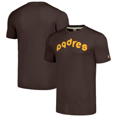 San Diego Padres Homage Cooperstown Collection Hand-Drawn Logo Tri-Blend T-Shirt - Brown