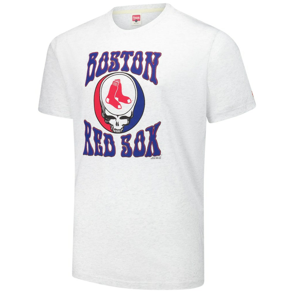 Boston Red Sox Homage Grateful Dead Tri-Blend T-Shirt - Ash