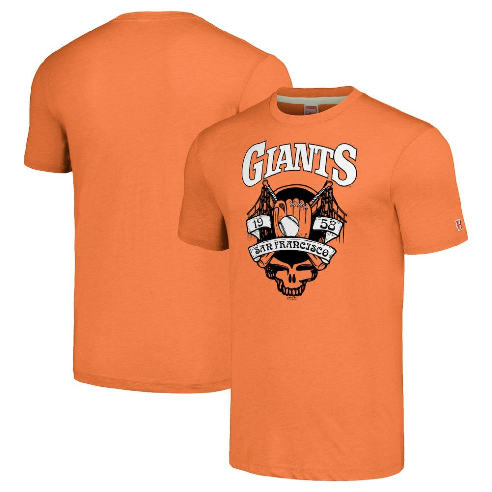 San Francisco Giants Homage Grateful Dead Tri-Blend T-Shirt - Orange