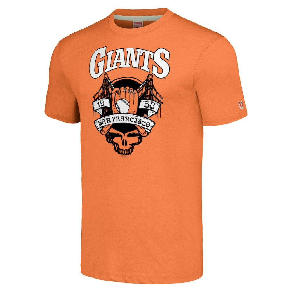 San Francisco Giants Homage Grateful Dead Tri-Blend T-Shirt - Orange