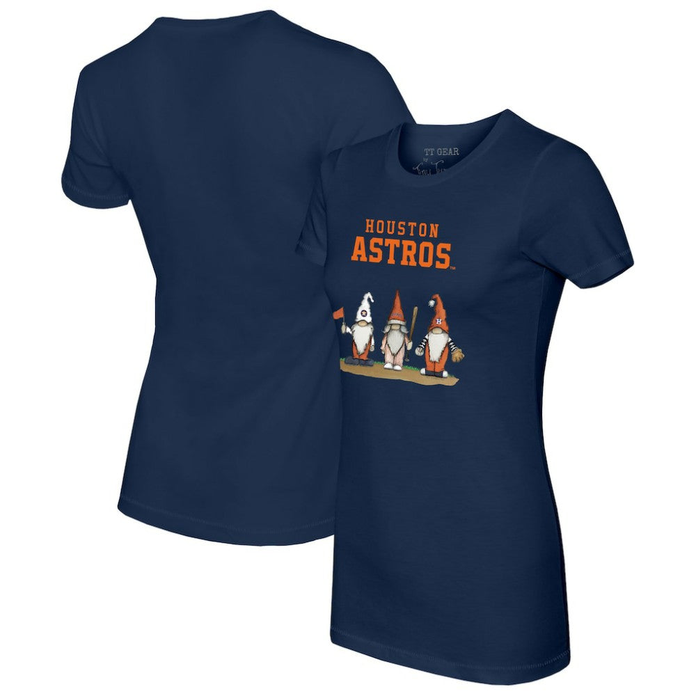 Houston Astros Tiny Turnip Women's Gnomes T-Shirt - Navy