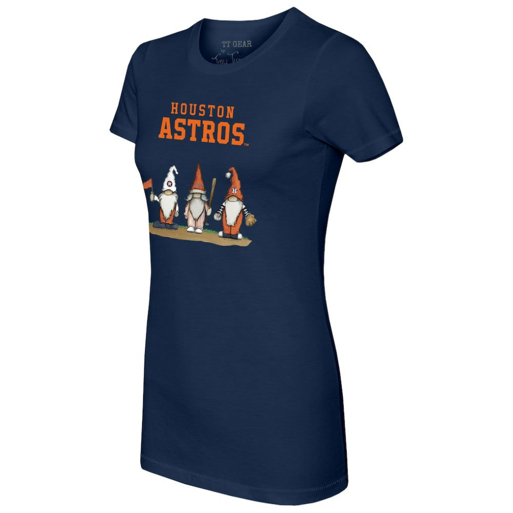Houston Astros Tiny Turnip Women's Gnomes T-Shirt - Navy