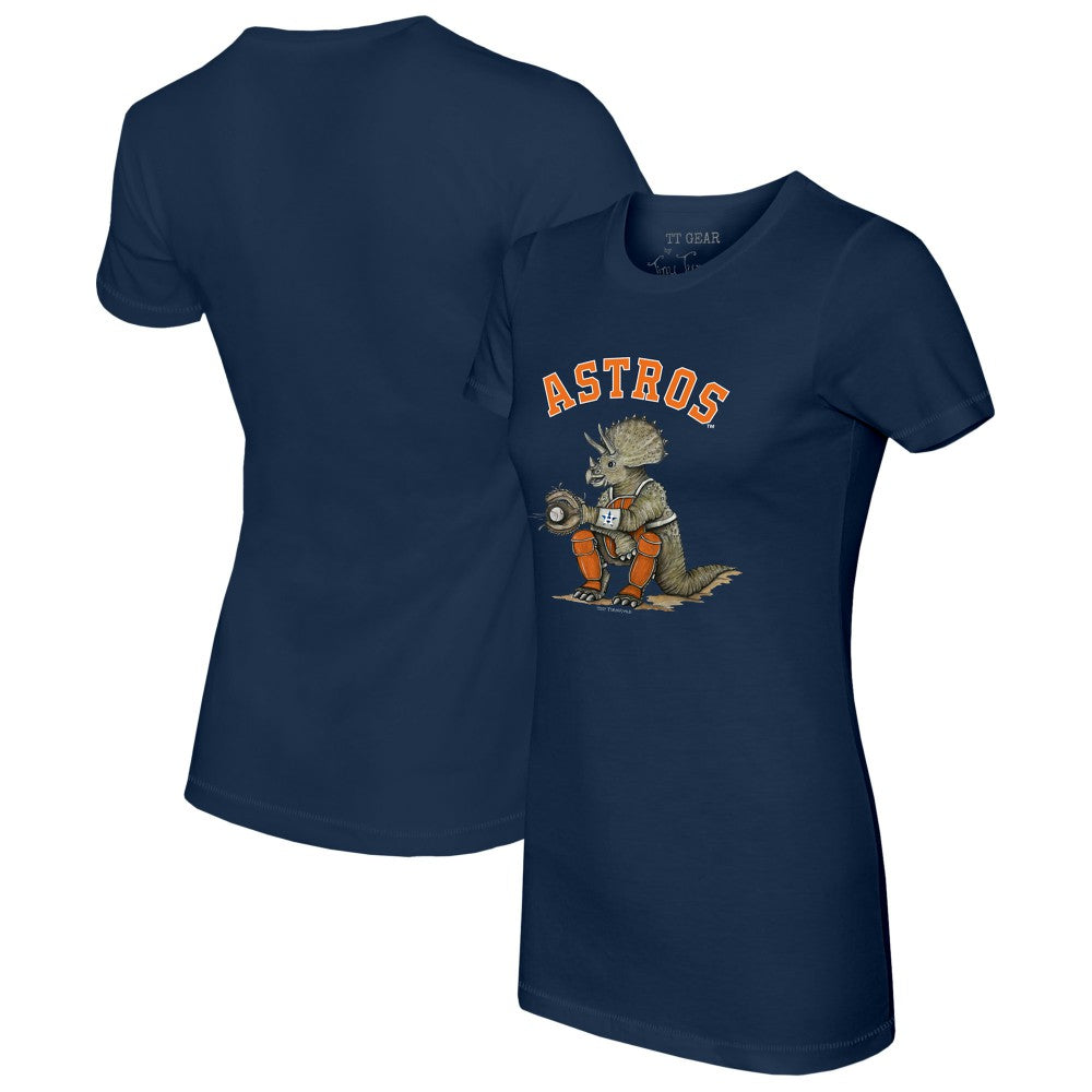 Houston Astros Tiny Turnip Women's Triceratops T-Shirt - Navy