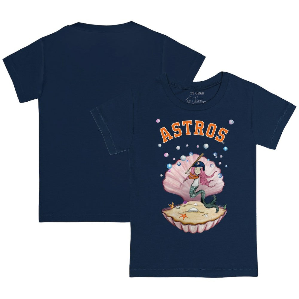 Houston Astros Tiny Turnip Youth Mermaid T-Shirt - Navy