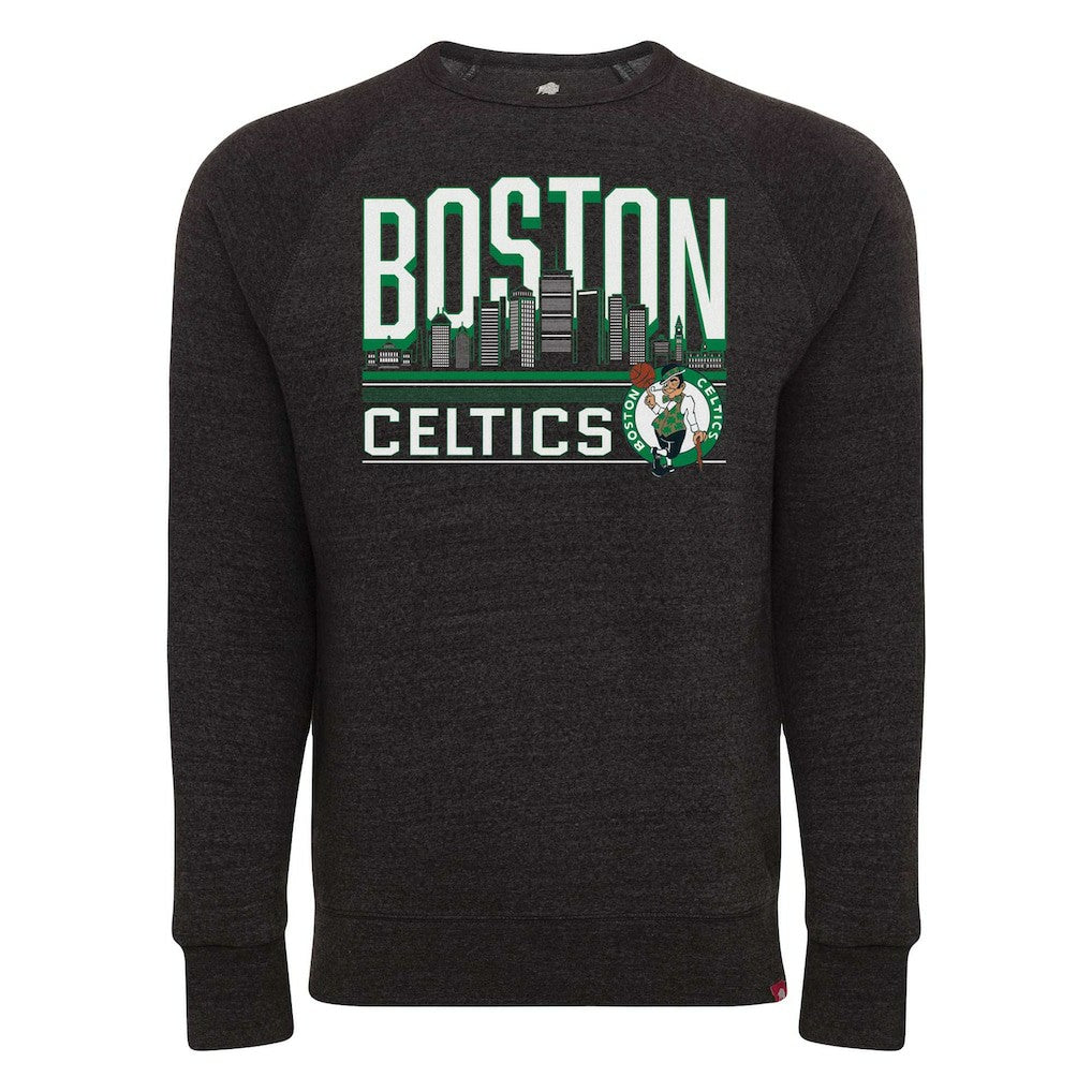 Boston Celtics Sportiqe Unisex Harmon Super Soft Tri-Blend Raglan Pullover Sweatshirt - Heather Black sale