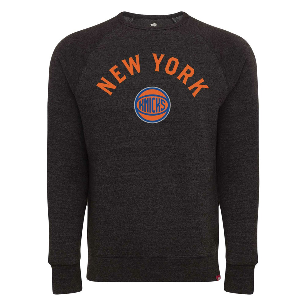 New York Knicks Sportiqe Unisex Harmon Super Soft Tri-Blend Raglan Pullover Sweatshirt - Black cheap