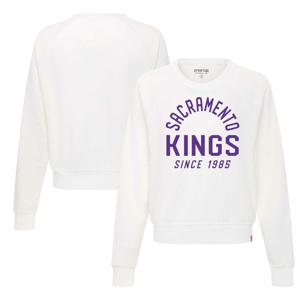 Sacramento Kings Sportiqe Women's Ashlyn Super Soft Raglan Pullover Sweatshirt - White sale