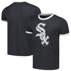 Chicago White Sox Majestic Threads Ringer Tri-Blend T-Shirt - Black