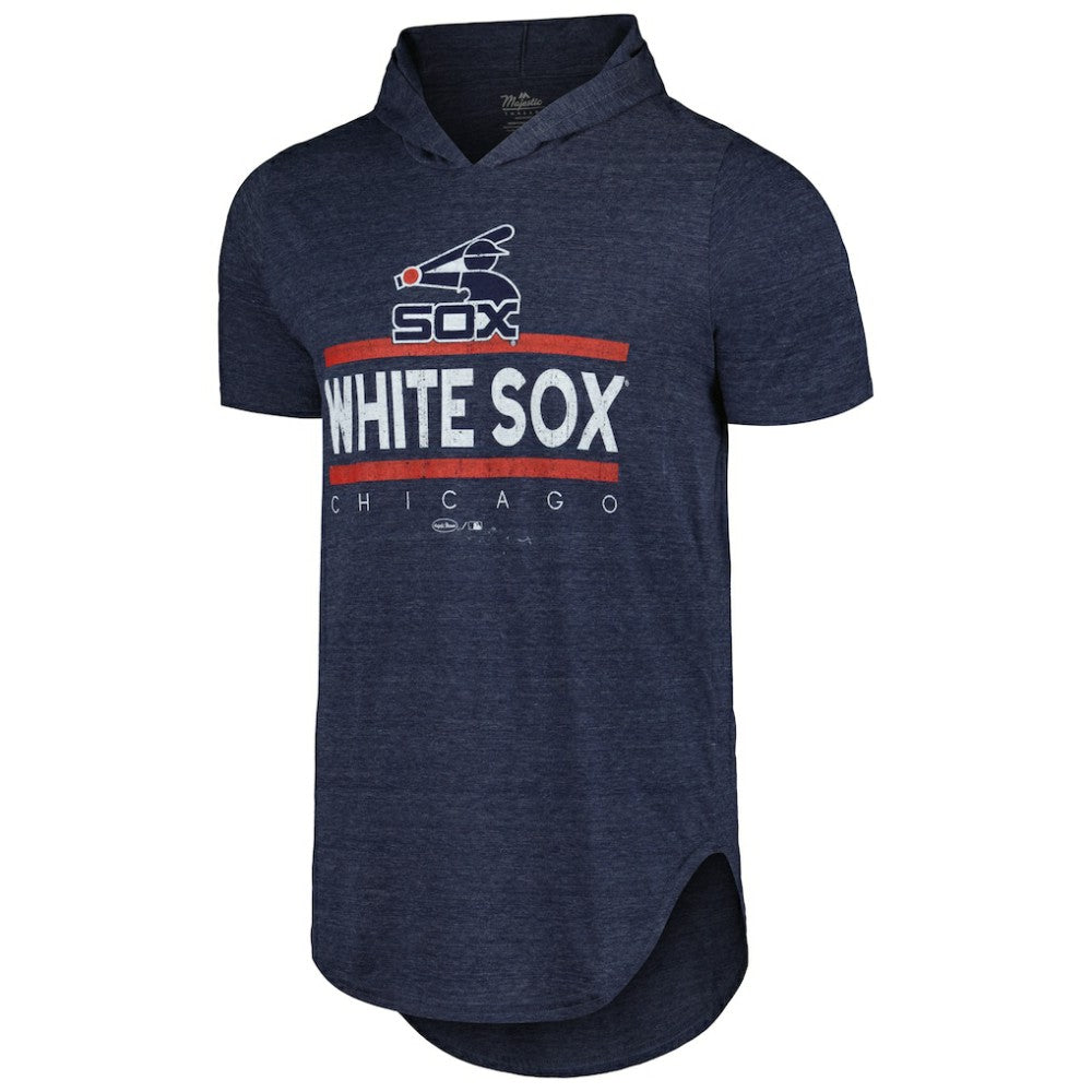Chicago White Sox Majestic Threads Tri-Blend Hoodie T-Shirt - Navy