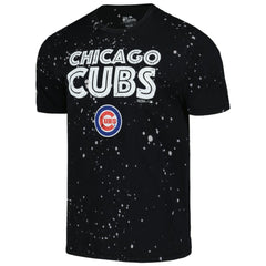 Chicago Cubs Majestic Threads Splatter T-Shirt - Black/White