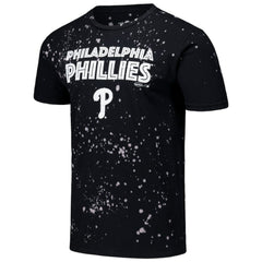 Philadelphia Phillies Majestic Threads Splatter T-Shirt - Black/White