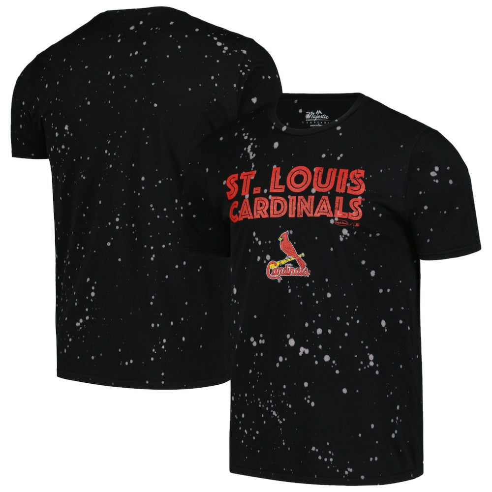 St. Louis Cardinals Majestic Threads Splatter T-Shirt - Black/White