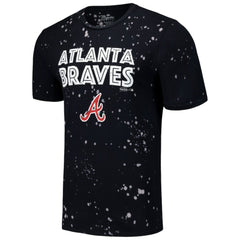 Atlanta Braves Majestic Threads Splatter T-Shirt - Black/White