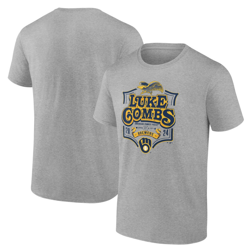Luke Combs x Milwaukee Brewers Graphic T-Shirt - Heather Gray
