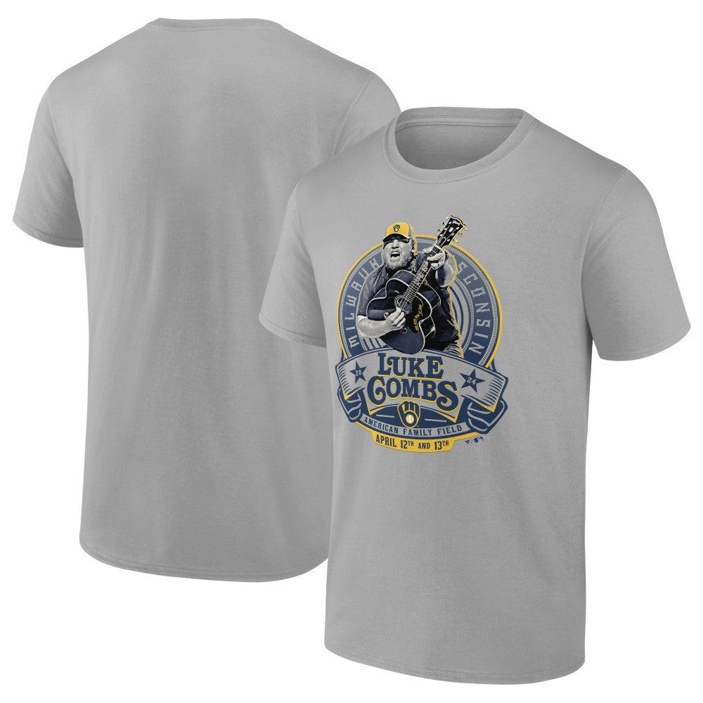 Luke Combs x Milwaukee Brewers Graphic T-Shirt - Gray