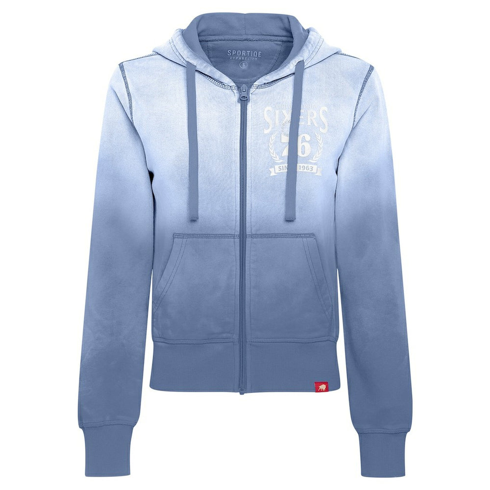 Philadelphia 76ers Sportiqe Women's Carli Sun Fade Full-Zip Hoodie - Blue sale