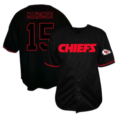 NFL Kansas City Chiefs Patrick Mahomes  Big & Tall Baseball Button-Up Shirt