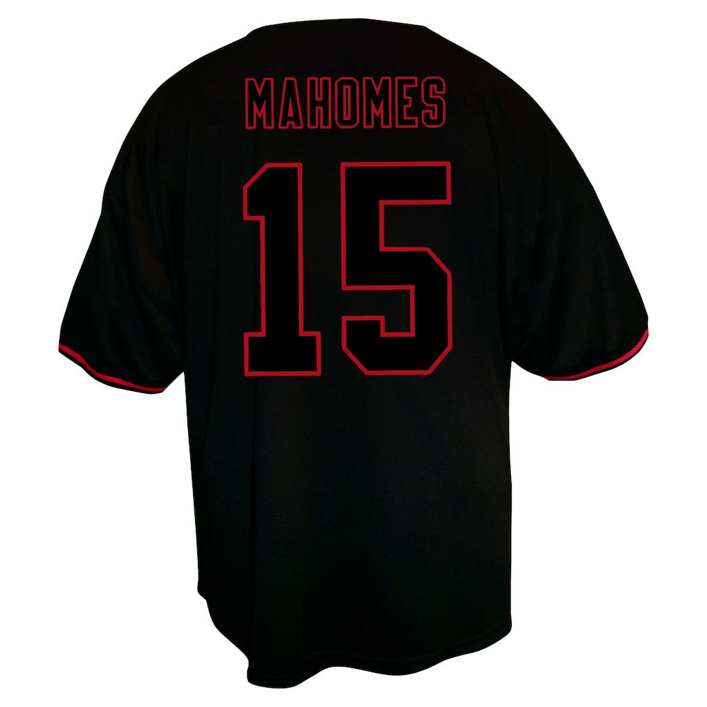 NFL Kansas City Chiefs Patrick Mahomes  Big & Tall Baseball Button-Up Shirt