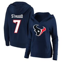 NFL Houston Texans C.J. Stroud  Women's Plus Size Player Name & Number V-Neck Pullover Hoodie