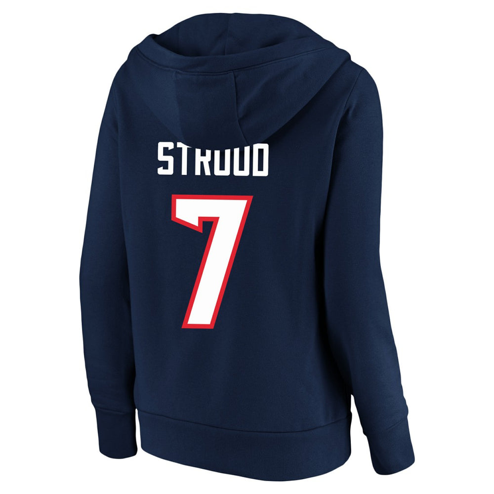 NFL Houston Texans C.J. Stroud  Women's Plus Size Player Name & Number V-Neck Pullover Hoodie