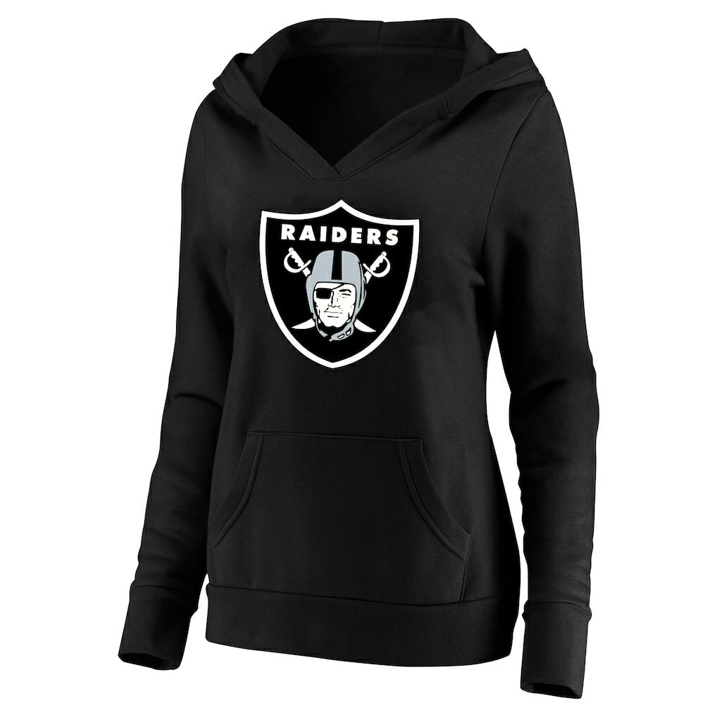 NFL Las Vegas Raiders Maxx Crosby  Women's Plus Size Player Name & Number V-Neck Pullover Hoodie