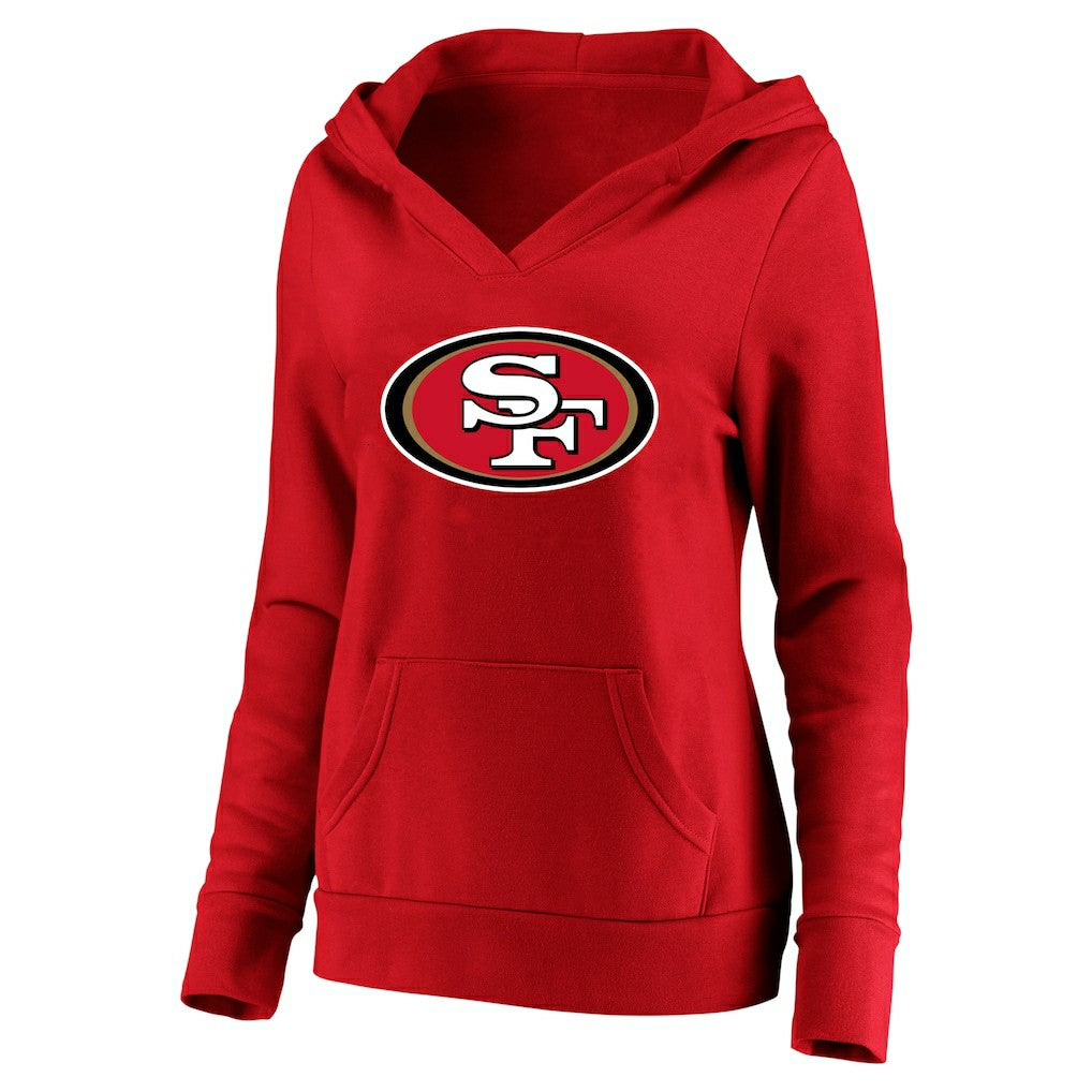 NFL San Francisco 49ers Christian McCaffrey  Women's Plus Size Player Name & Number V-Neck Pullover Hoodie