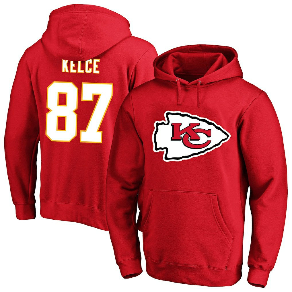 NFL Kansas City Chiefs Travis Kelce  Big & Tall Name & Number Fleece Pullover Hoodie