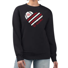 Arizona Diamondbacks G-III 4Her by Carl Banks Women's Heart Logo Fleece Pullover Sweatshirt - Black