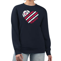 Minnesota Twins G-III 4Her by Carl Banks Women's Heart Logo Fleece Pullover Sweatshirt - Navy