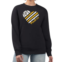 San Diego Padres G-III 4Her by Carl Banks Women's Heart Logo Fleece Pullover Sweatshirt - Black