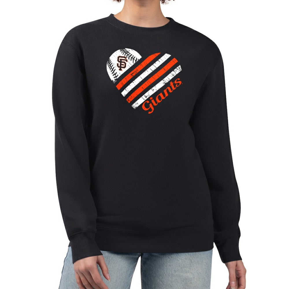 San Francisco Giants G-III 4Her by Carl Banks Women's Heart Logo Fleece Pullover Sweatshirt - Black