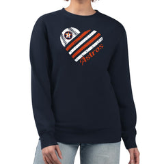 Houston Astros G-III 4Her by Carl Banks Women's Heart Logo Fleece Pullover Sweatshirt - Navy