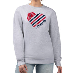 Los Angeles Angels G-III 4Her by Carl Banks Women's Heart Logo Fleece Pullover Sweatshirt - Heather Gray