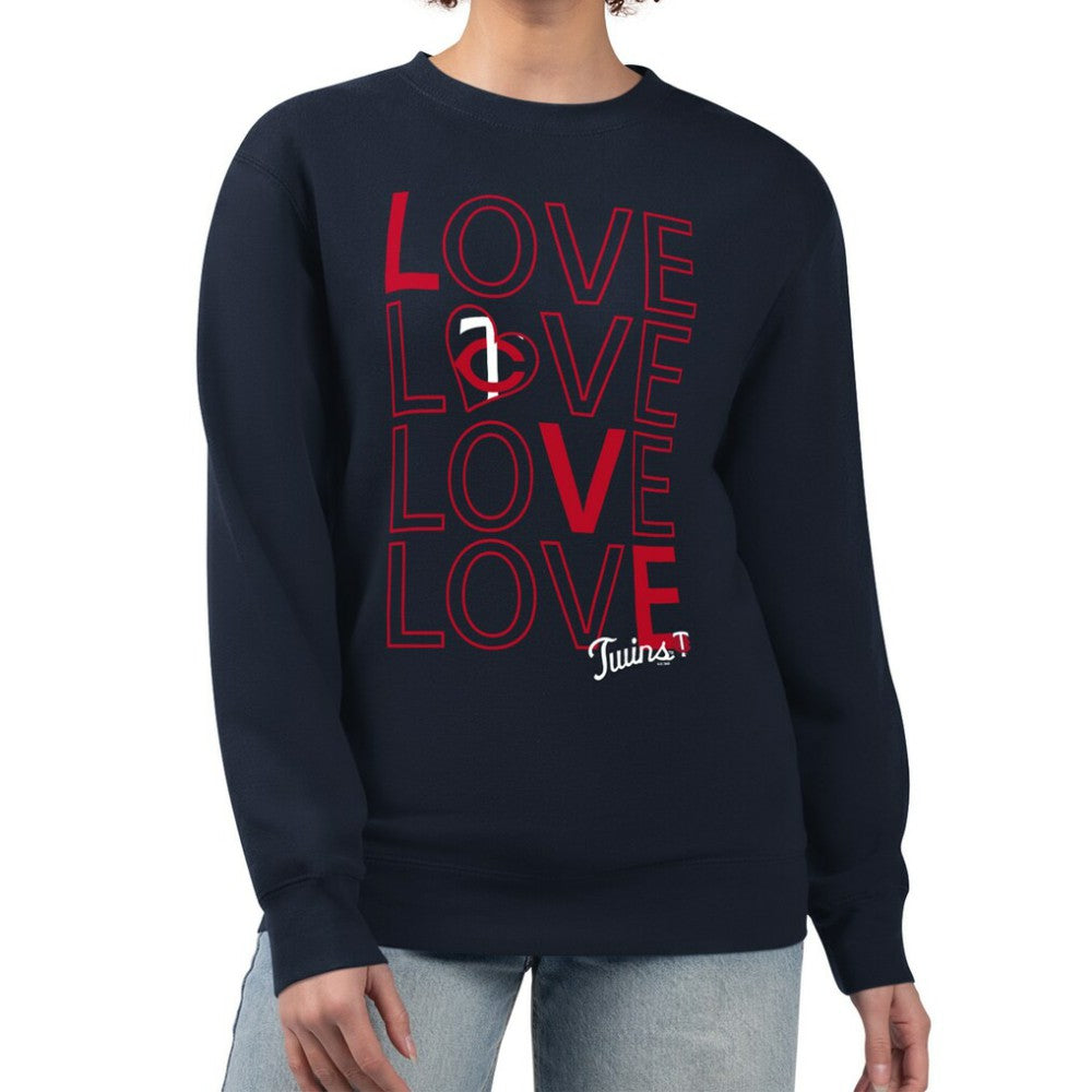 Minnesota Twins G-III 4Her by Carl Banks Women's Love Team Logo Fleece Pullover Sweatshirt - Navy