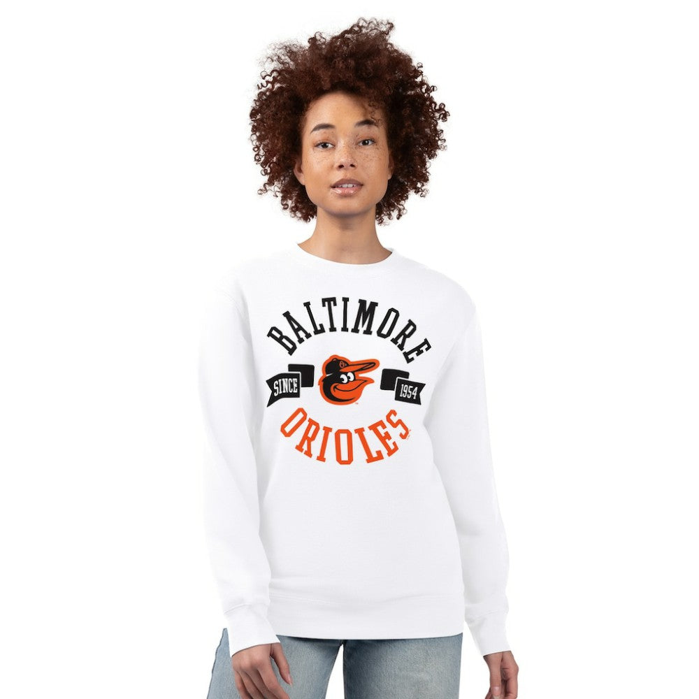 Baltimore Orioles G-III 4Her by Carl Banks Women's Team Logo Fleece Pullover Sweatshirt - White