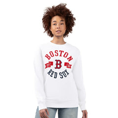 Boston Red Sox G-III 4Her by Carl Banks Women's Team Logo Fleece Pullover Sweatshirt - White