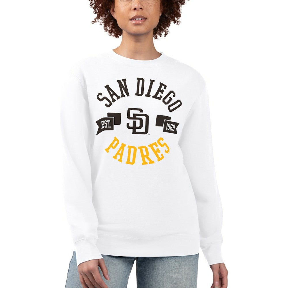 San Diego Padres G-III 4Her by Carl Banks Women's Team Logo Fleece Pullover Sweatshirt - White