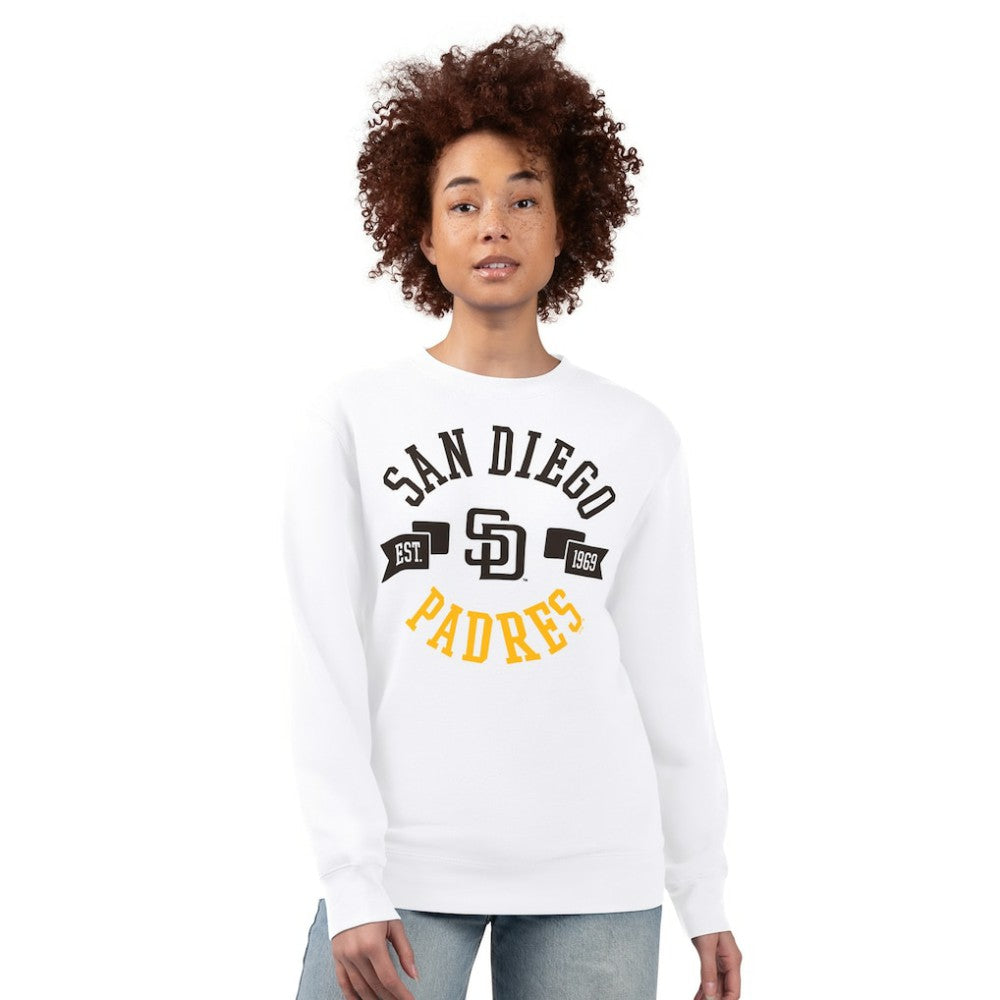 San Diego Padres G-III 4Her by Carl Banks Women's Team Logo Fleece Pullover Sweatshirt - White