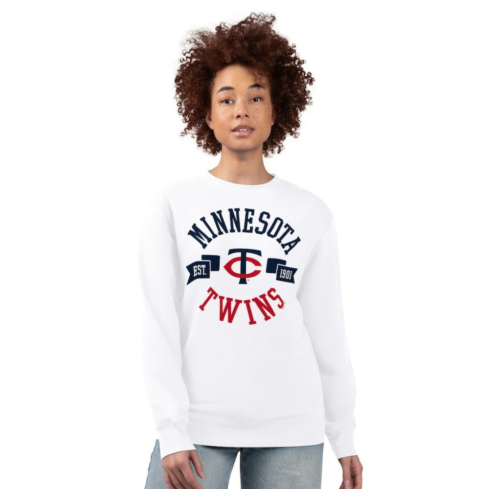 Minnesota Twins G-III 4Her by Carl Banks Women's Team Logo Fleece Pullover Sweatshirt - White