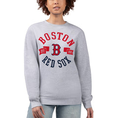 Boston Red Sox G-III 4Her by Carl Banks Women's Team Logo Fleece Pullover Sweatshirt - Heather Gray