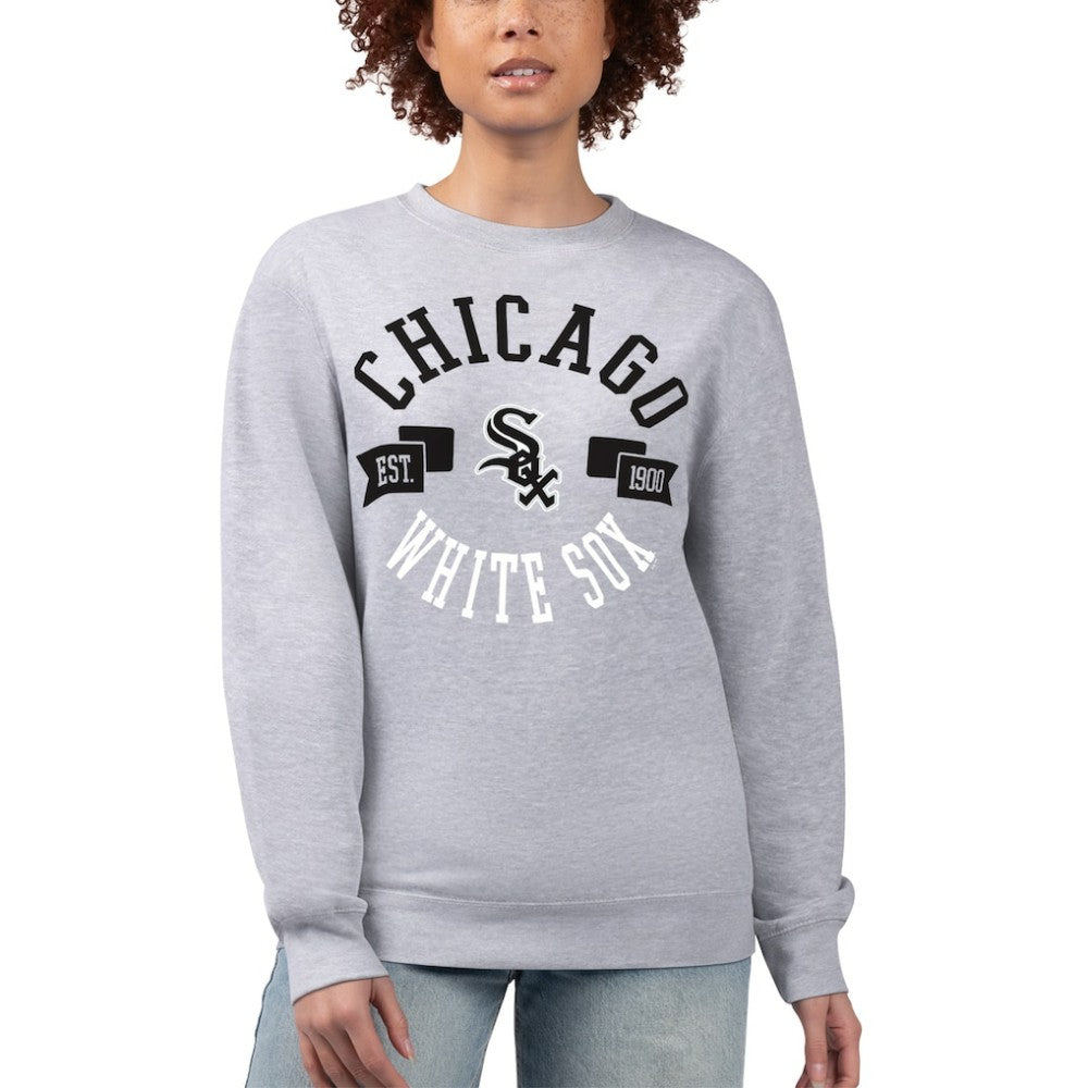 Chicago White Sox G-III 4Her by Carl Banks Women's Team Logo Fleece Pullover Sweatshirt - Heather Gray
