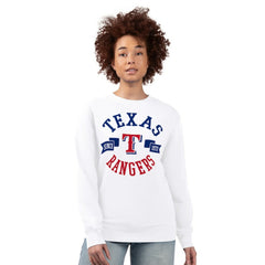 Texas Rangers G-III 4Her by Carl Banks Women's Team Logo Fleece Pullover Sweatshirt - White