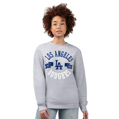 Los Angeles Dodgers G-III 4Her by Carl Banks Women's Team Logo Fleece Pullover Sweatshirt - Heather Gray