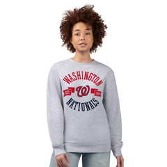 Washington Nationals G-III 4Her by Carl Banks Women's Team Logo Fleece Pullover Sweatshirt - Heather Gray