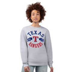 Texas Rangers G-III 4Her by Carl Banks Women's Team Logo Fleece Pullover Sweatshirt - Heather Gray