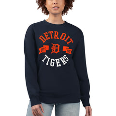 Detroit Tigers G-III 4Her by Carl Banks Women's Team Logo Fleece Pullover Sweatshirt - Navy